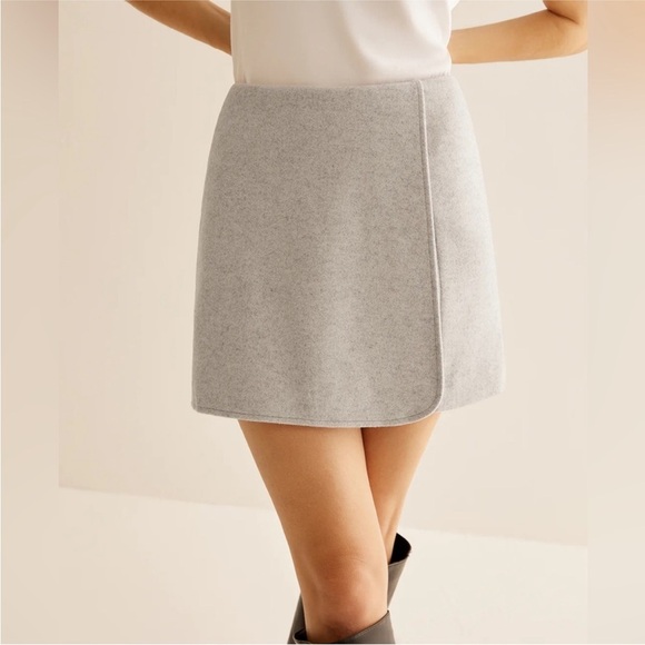 Commense Tweed Side-Zipper Mini Skirt Gray Size M NWT - Picture 2 of 5